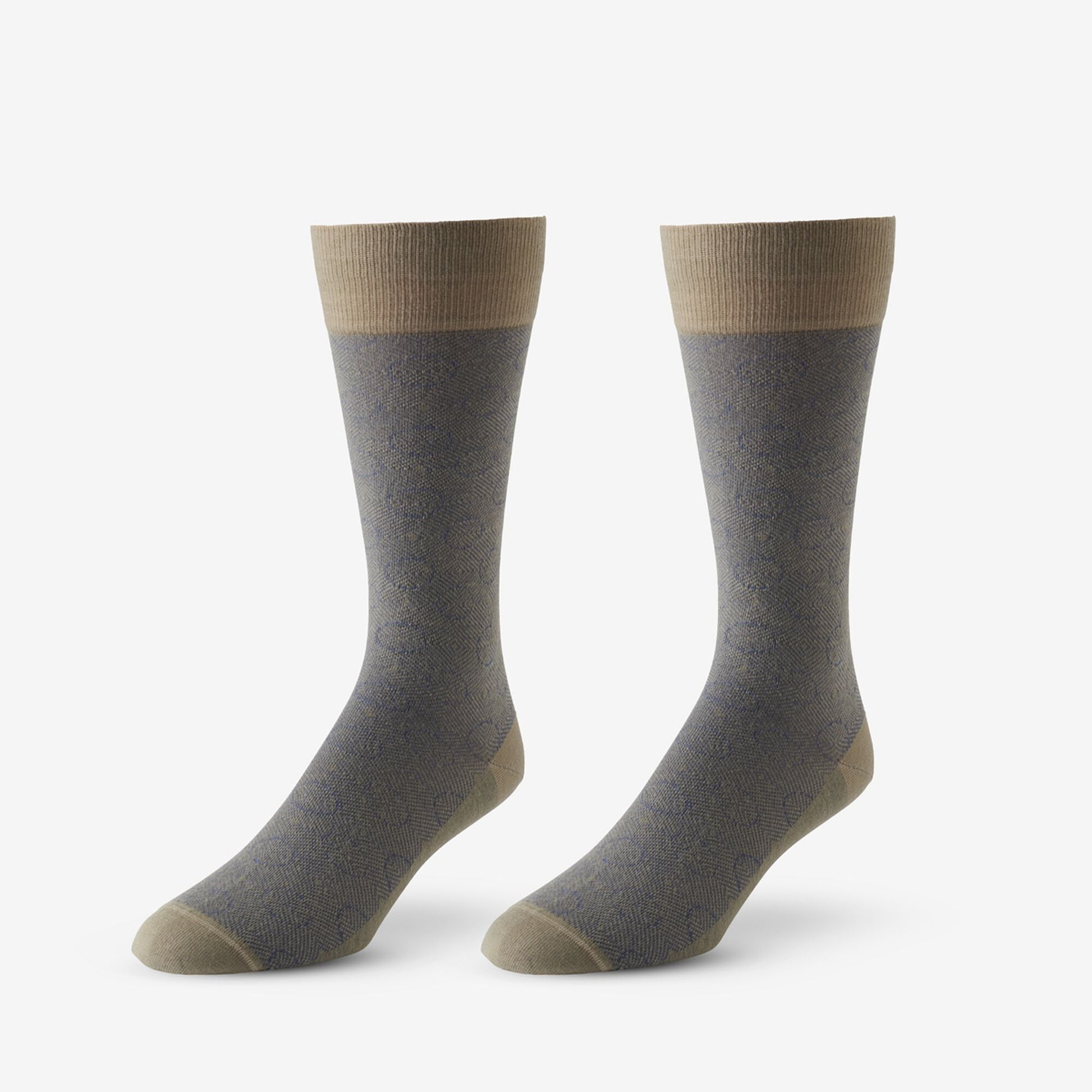 Optic Circle Dress Socks - Khaki