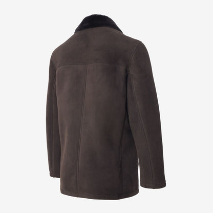 Shearling Car Coat - Chestnut