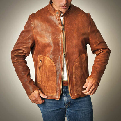 Cafe Racer Jacket - Brown