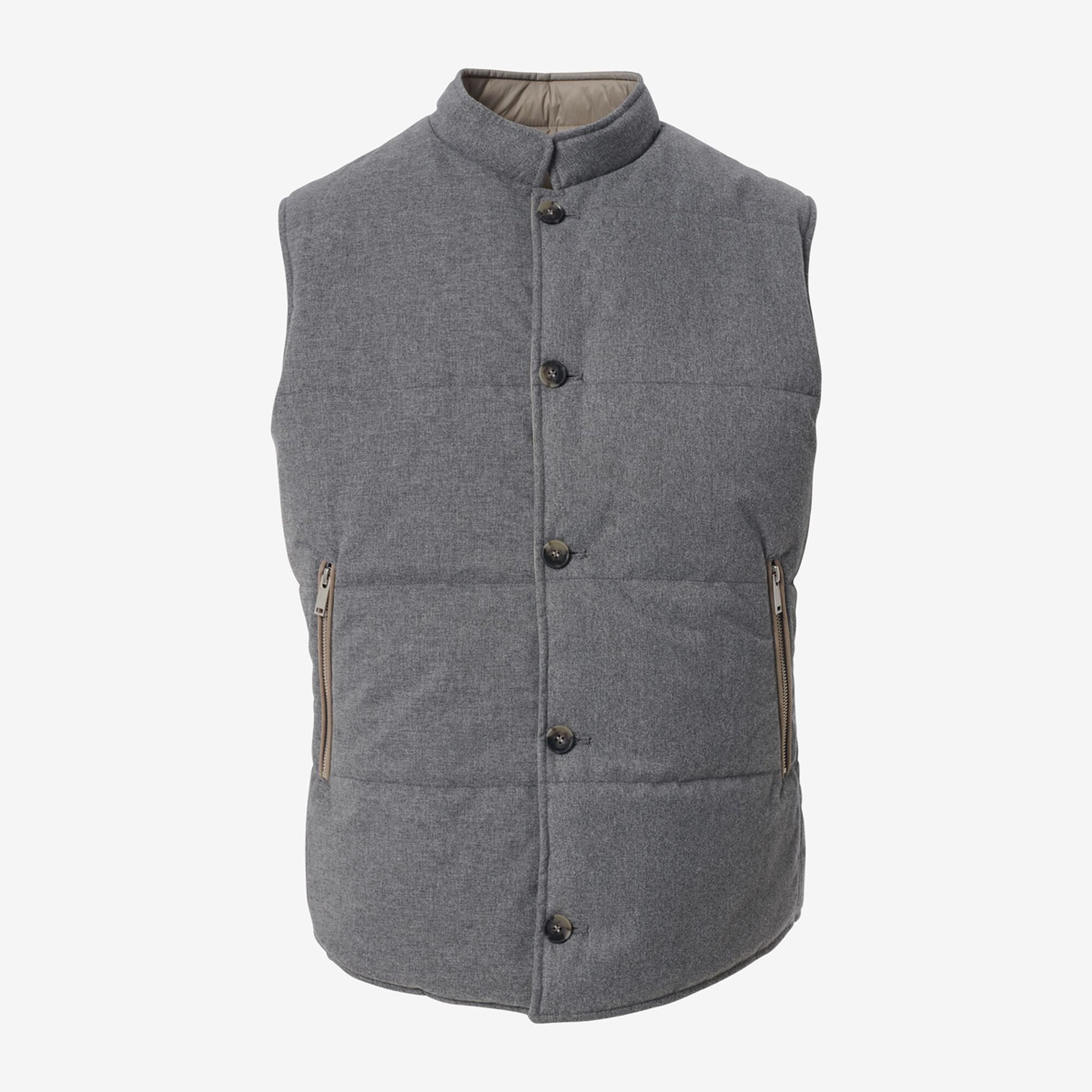 Reversible Vest - Grey / Khaki
