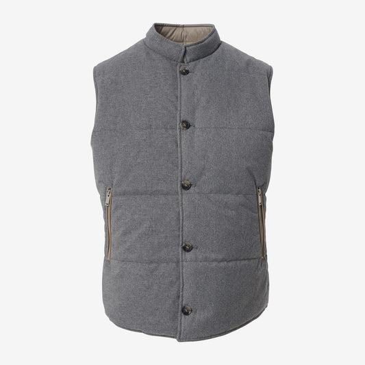 Reversible Vest - Grey / Khaki