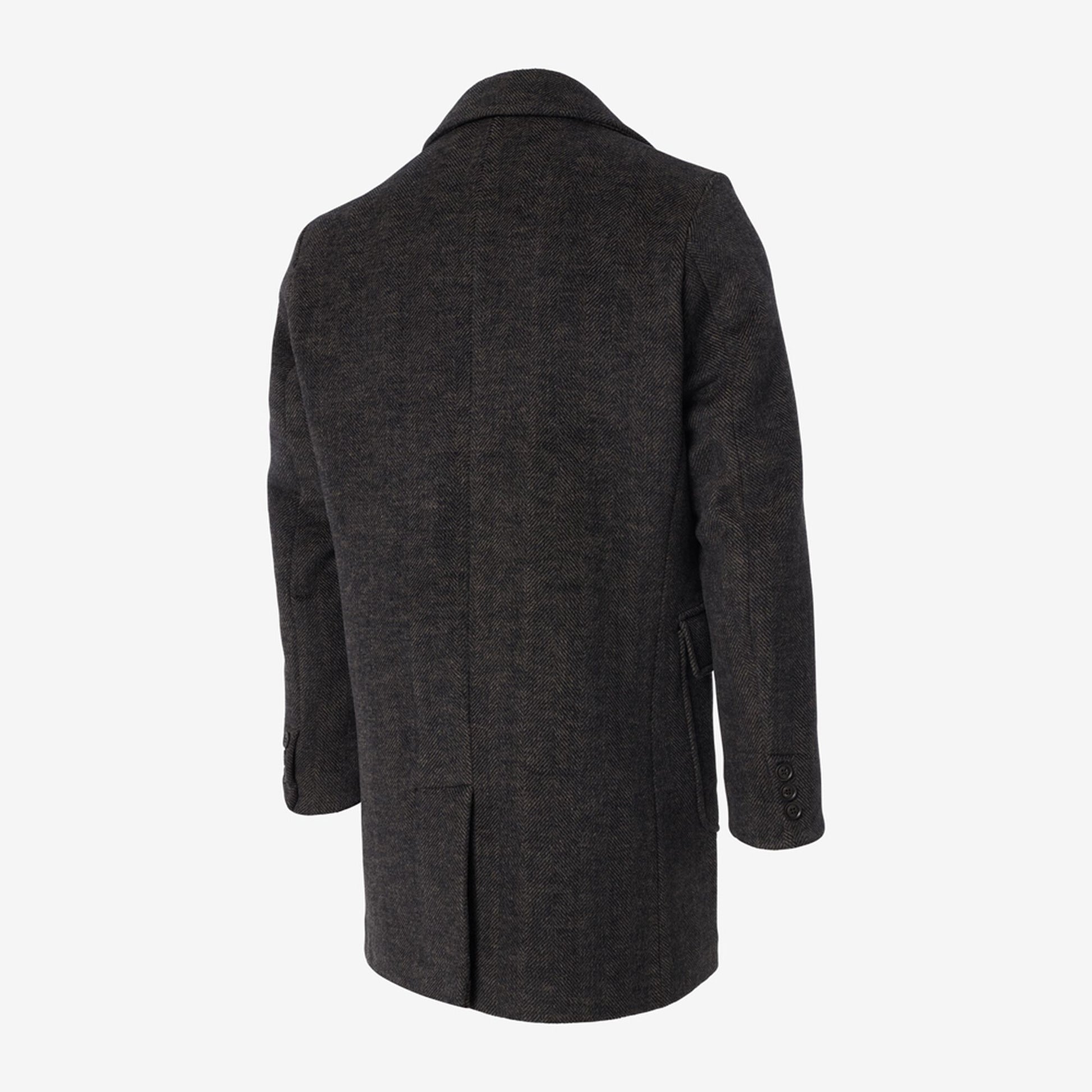 Herringbone Plaid Topcoat - Brown