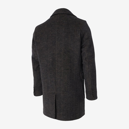 Herringbone Plaid Topcoat - Brown
