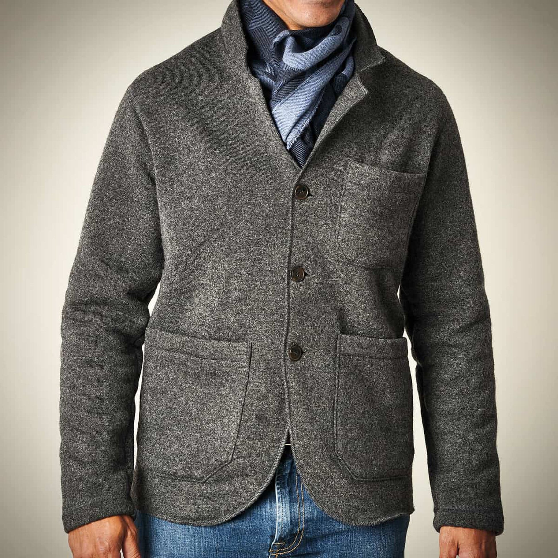 Stretch Knit Blazer - Charcoal