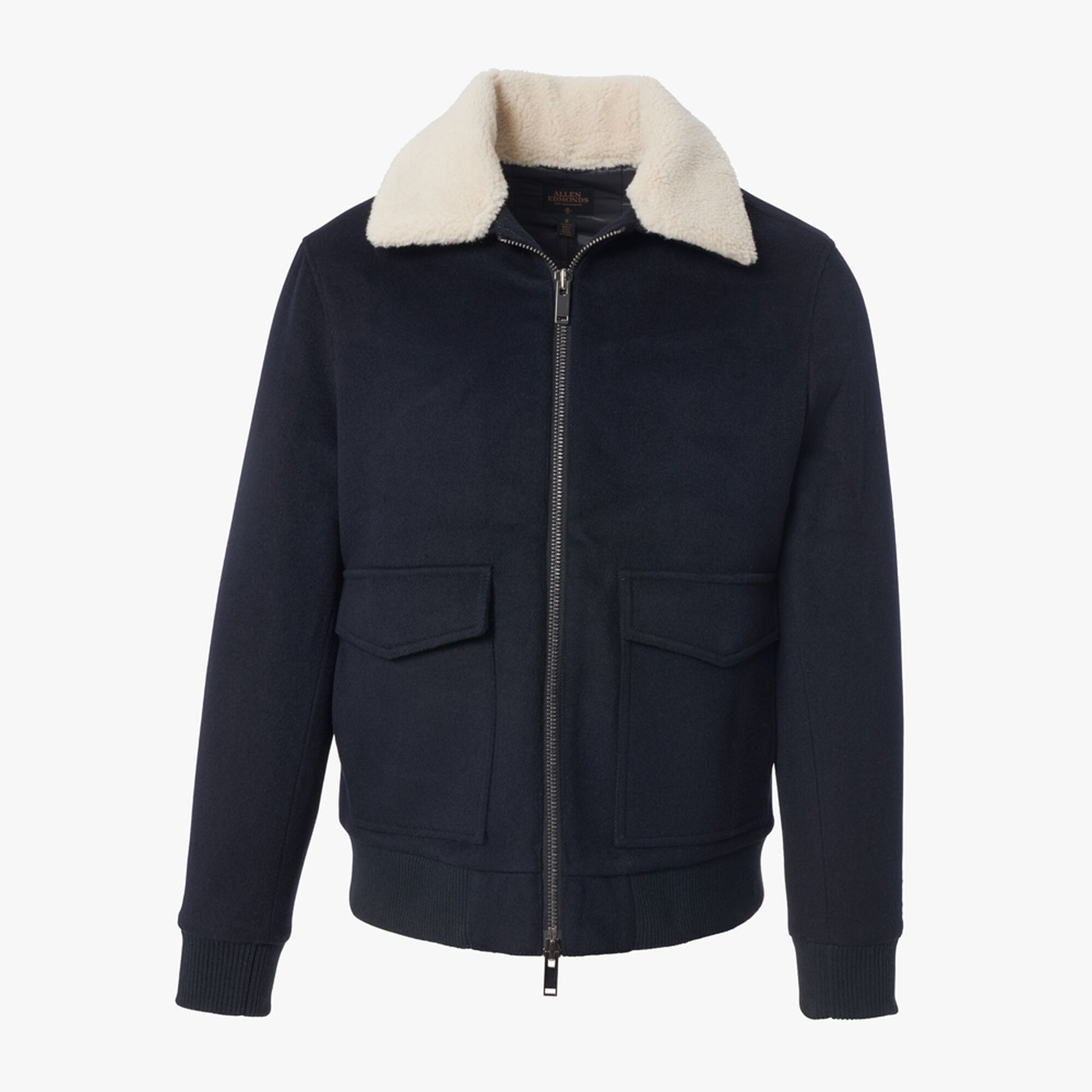 Sherpa Collar Bomber Jacket - Navy