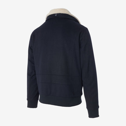Sherpa Collar Bomber Jacket - Navy