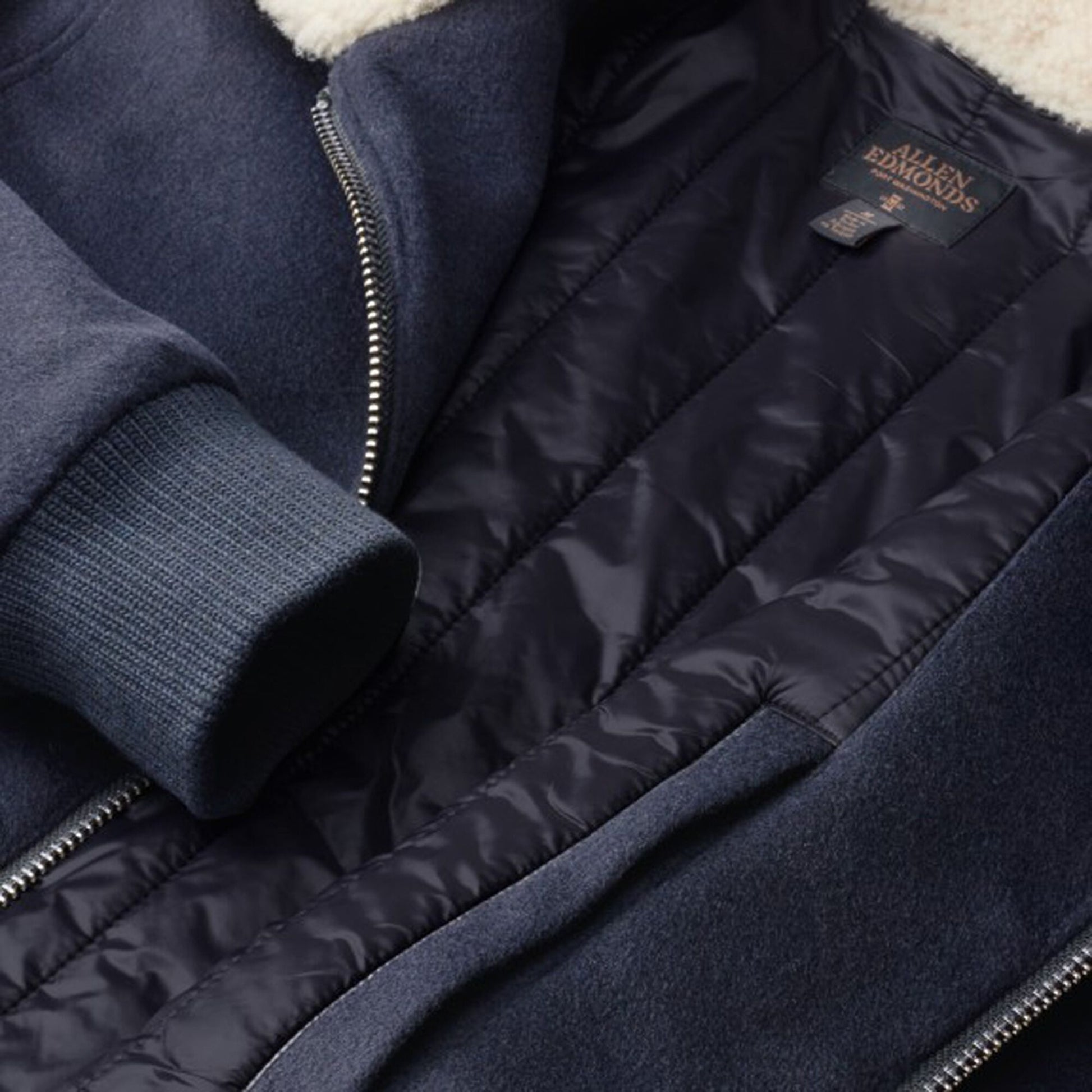 Sherpa Collar Bomber Jacket - Navy