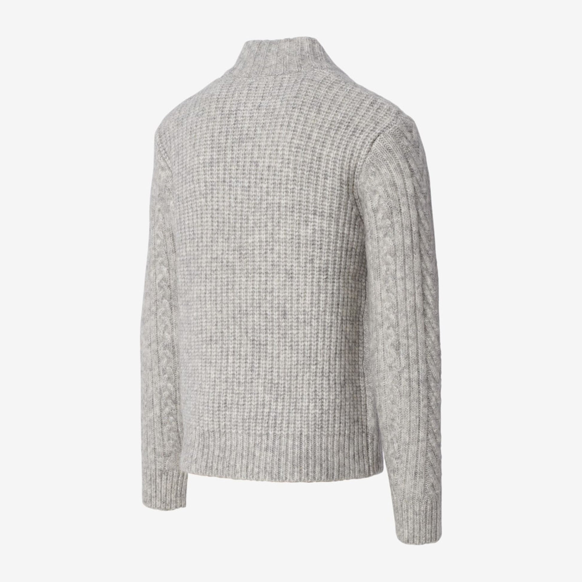 Fisherman Mock Neck Sweater - Cloud