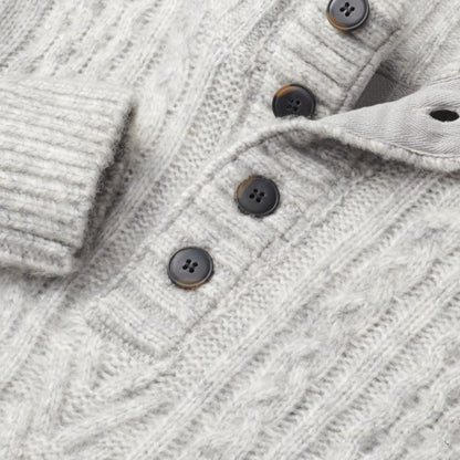 Fisherman Mock Neck Sweater - Cloud