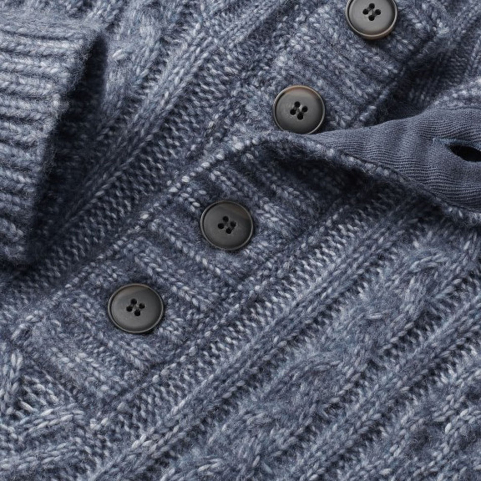 Fisherman Mock Neck Sweater - Navy