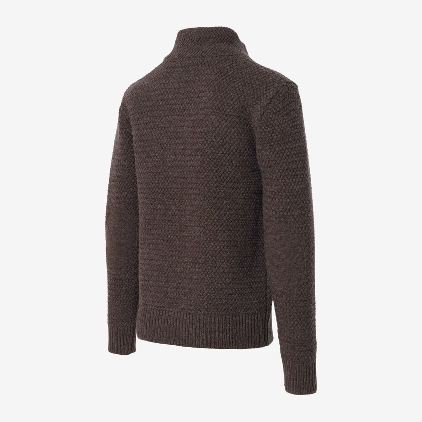 Seed Stitch Military Sweater - Coffee Brown