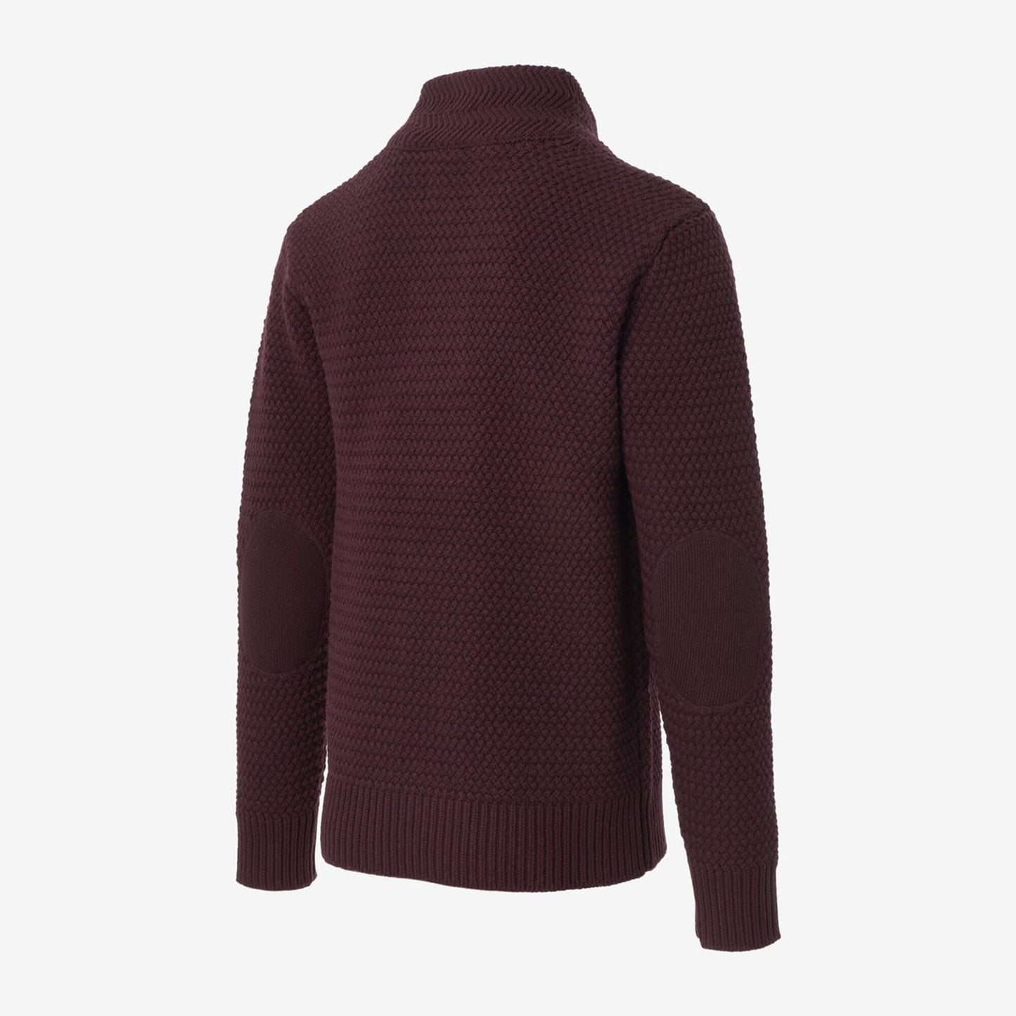 Seed Stitch Military Sweater - Burgundy