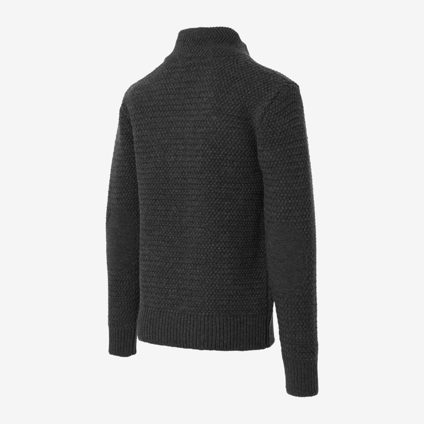 Seed Stitch Military Sweater - Charcoal