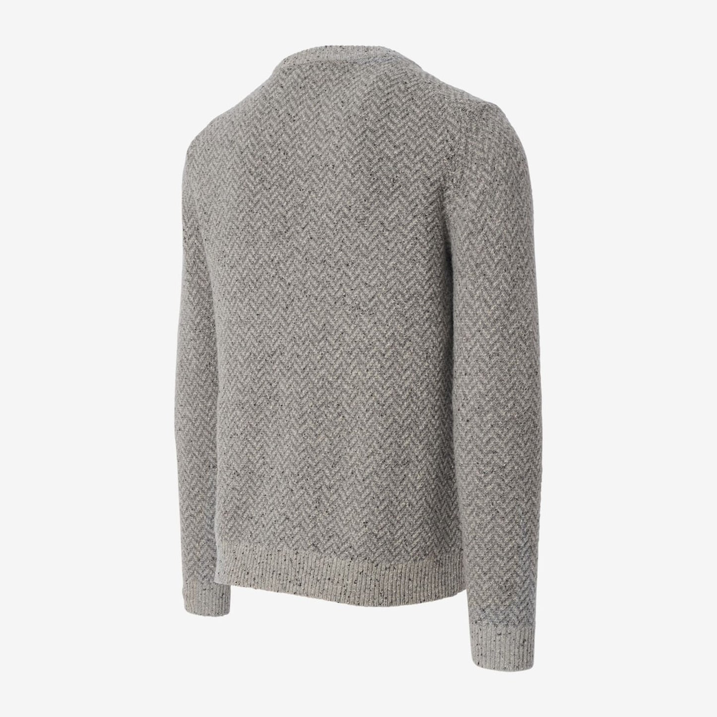 Zermatt Herringbone Crew Neck Sweater - Grey
