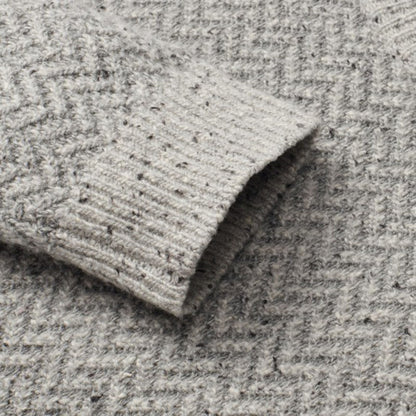 Zermatt Herringbone Crew Neck Sweater - Grey