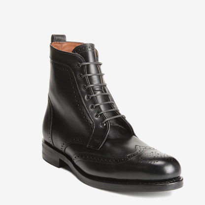 Dalton Wingtip Dress Boots with Dainite Rubber Sole - Black