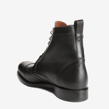 Dalton Wingtip Dress Boots with Dainite Rubber Sole - Black