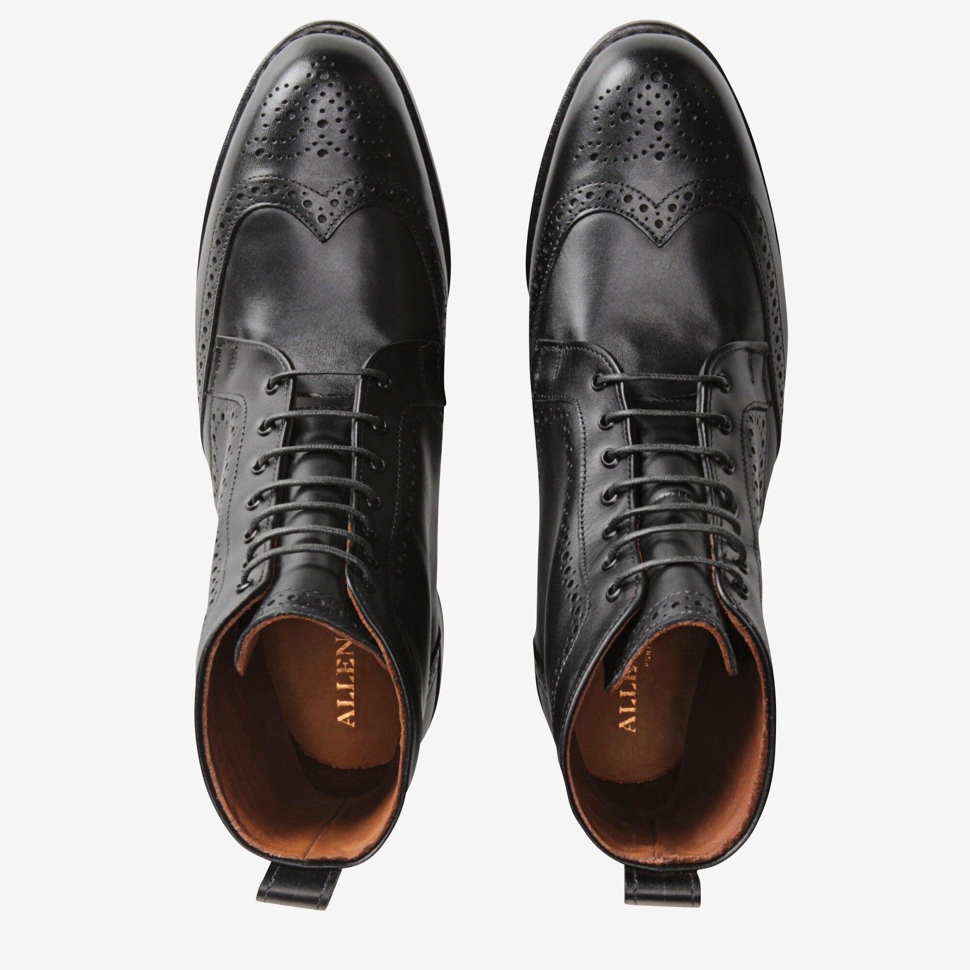 Dalton Wingtip Dress Boots with Dainite Rubber Sole - Black