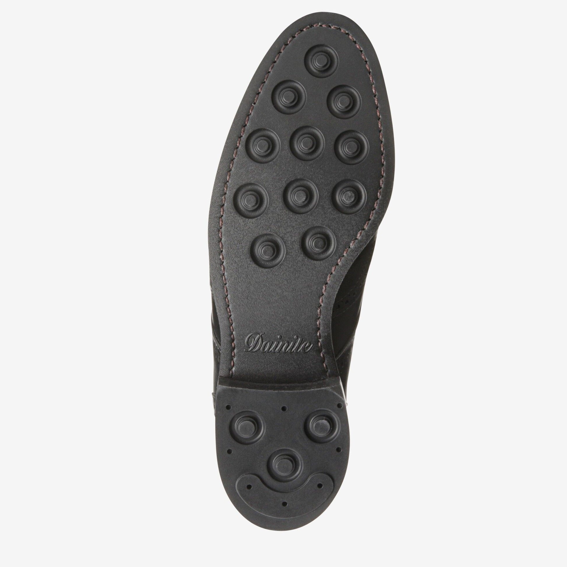 Dalton Wingtip Dress Boots with Dainite Rubber Sole - Black