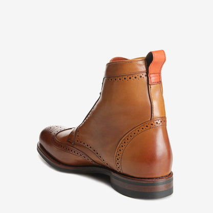 Dalton Wingtip Dress Boots with Dainite Rubber Sole - Walnut