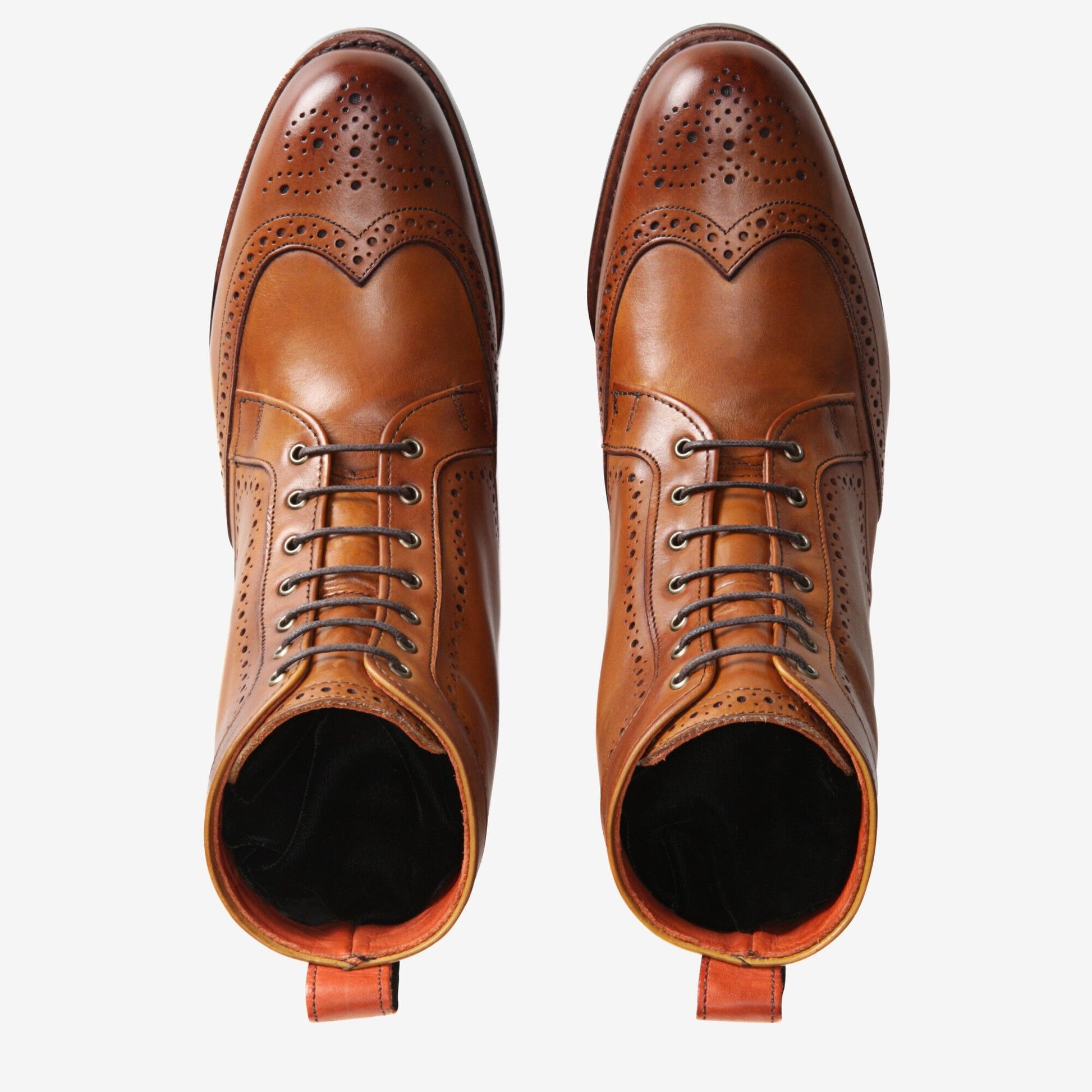 Dalton Wingtip Dress Boots with Dainite Rubber Sole - Walnut
