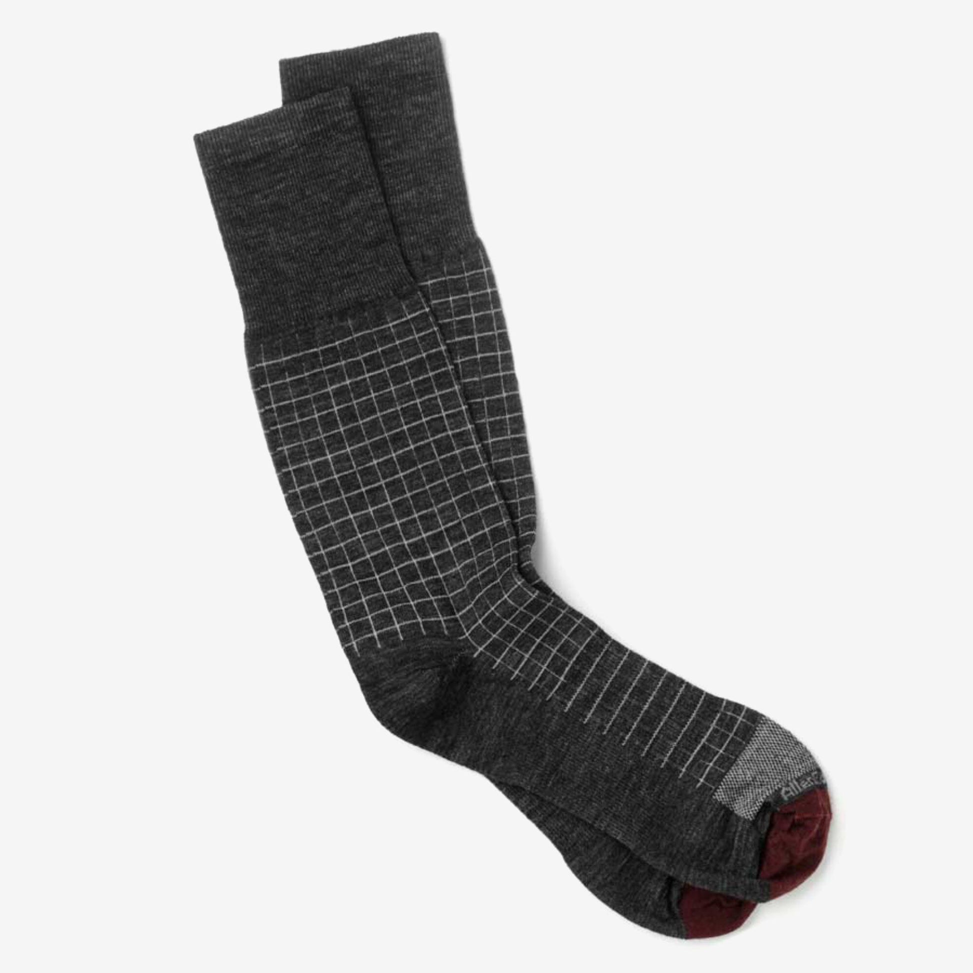 Window Merino Wool Dress Socks - Charcoal