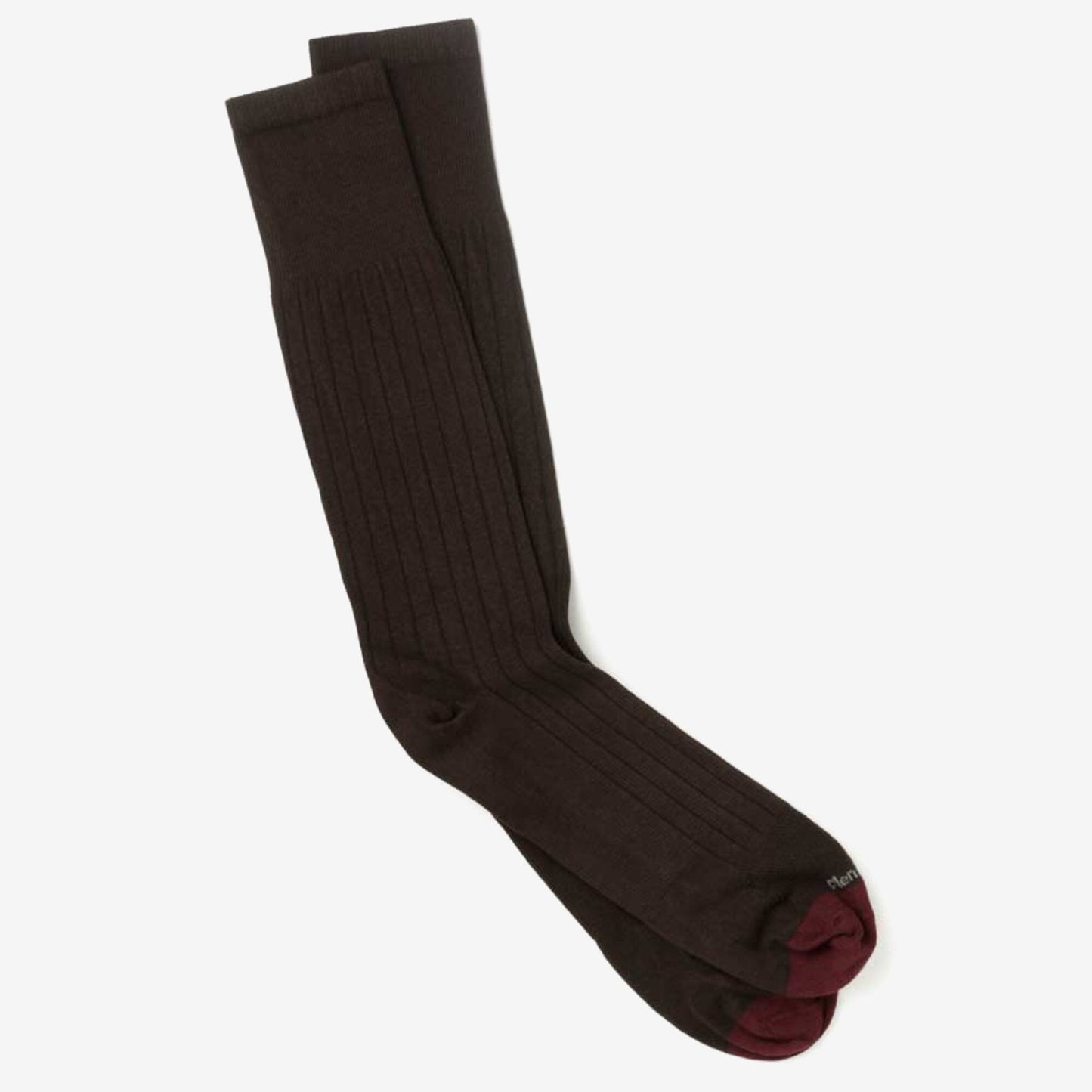 Cotton Rib Dress Sock - Brown