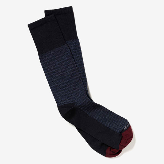 Tonal Cotton Dress Socks - Navy Tonal Cotton
