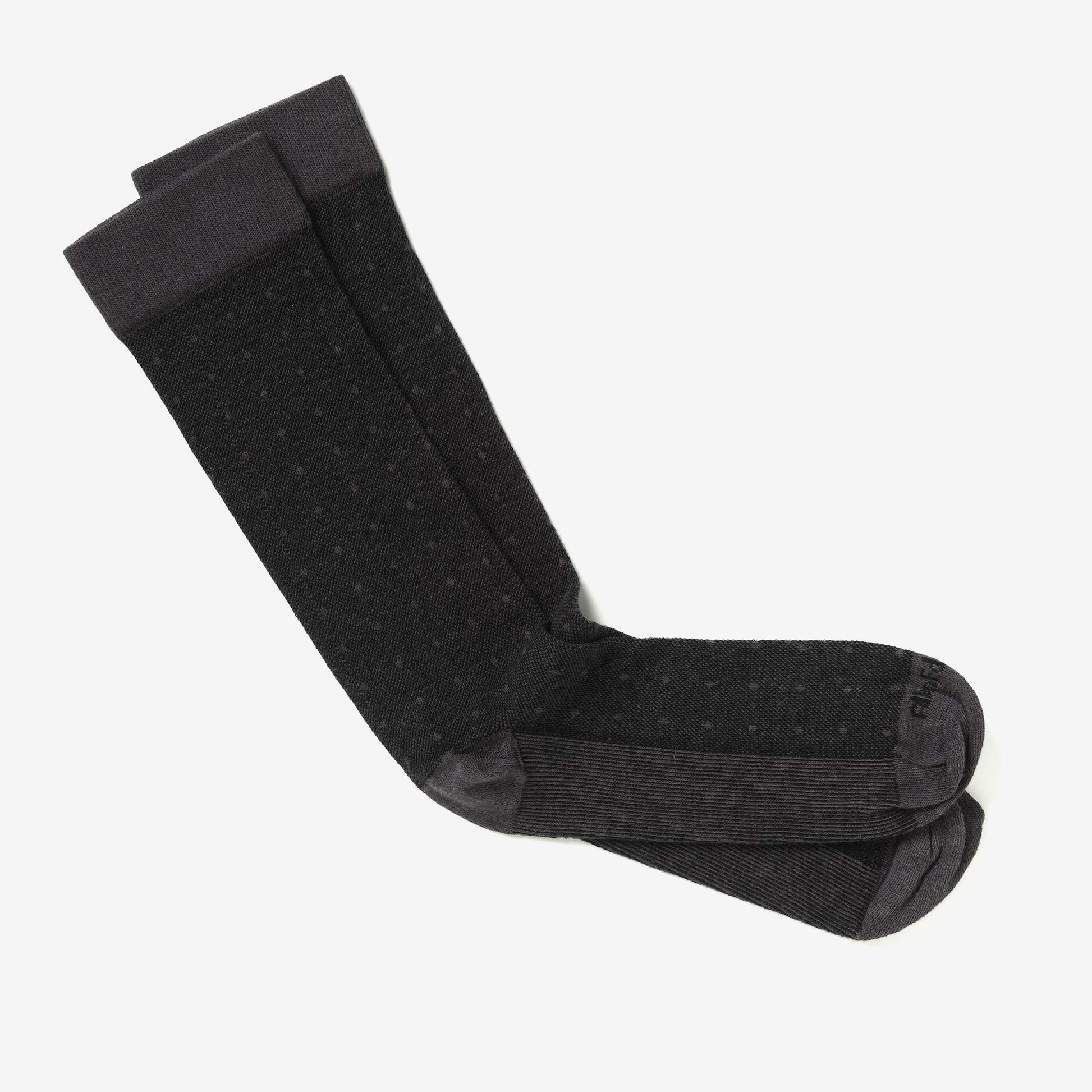 Polka Dot Dress Sock - J Grey and Black