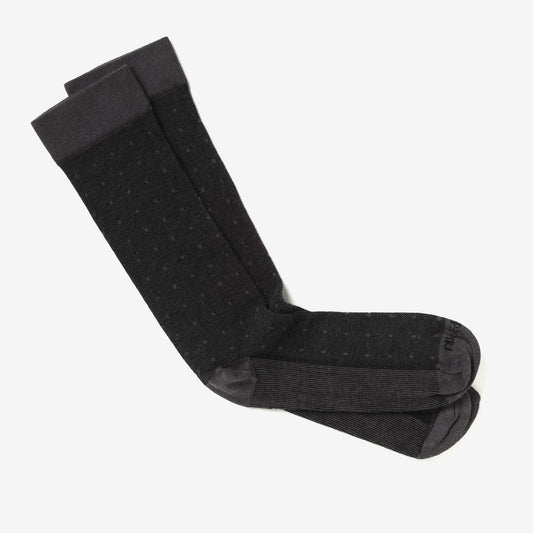 Polka Dot Dress Sock - J Grey and Black