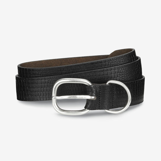 Croco Print Belt - Black
