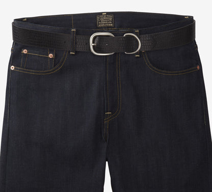 Croco Print Belt - Black