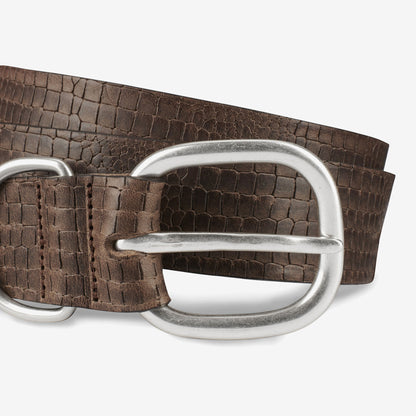 Croco Print Belt - Natural