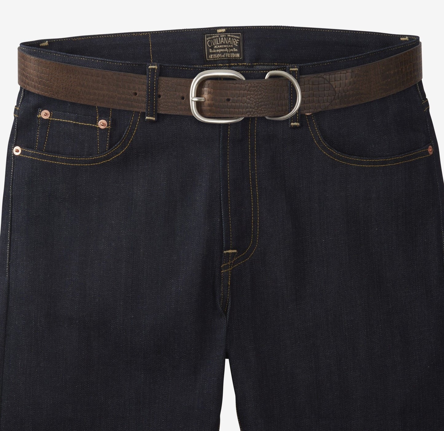 Croco Print Belt - Natural