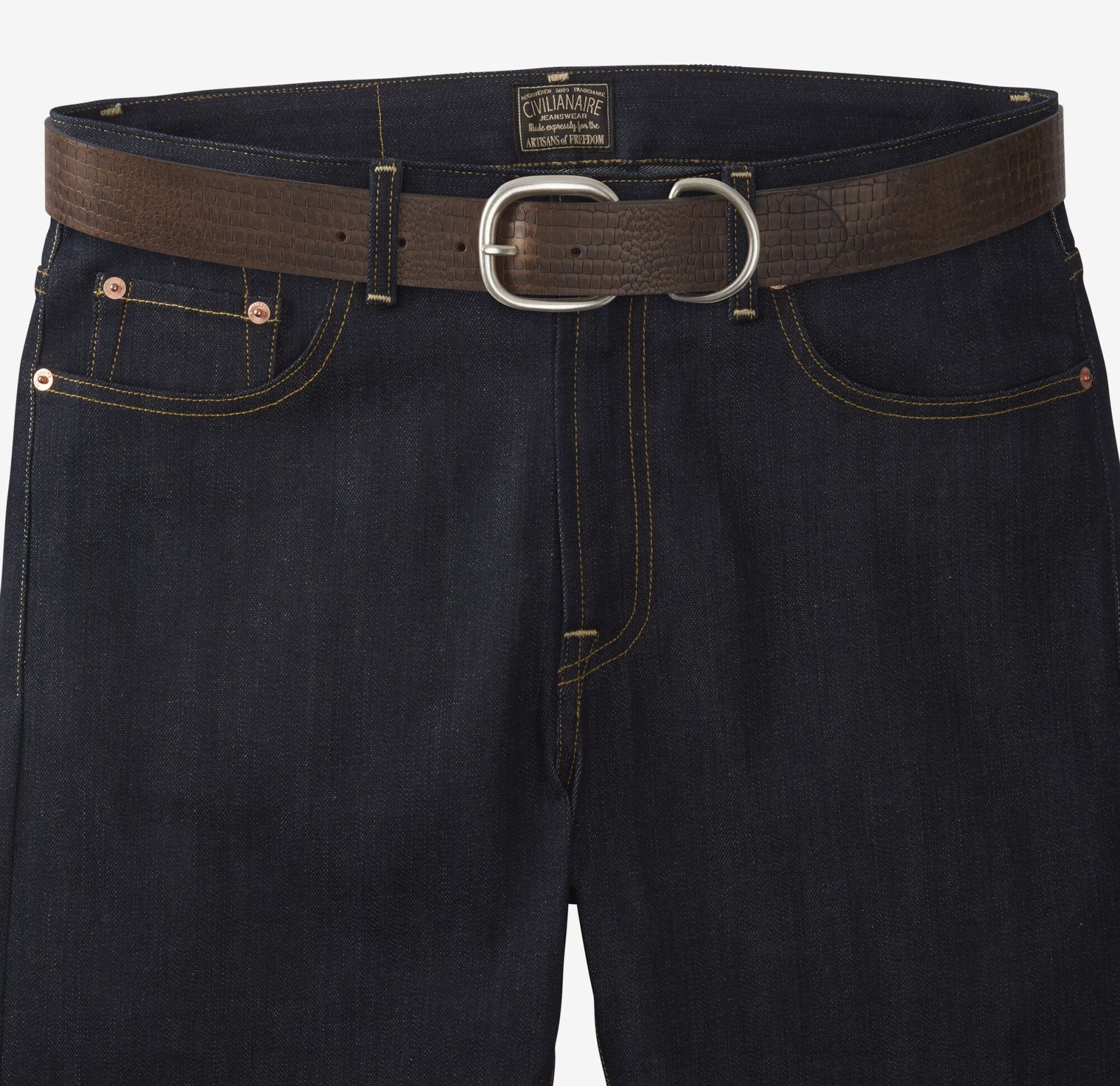 Croco Print Belt - Natural