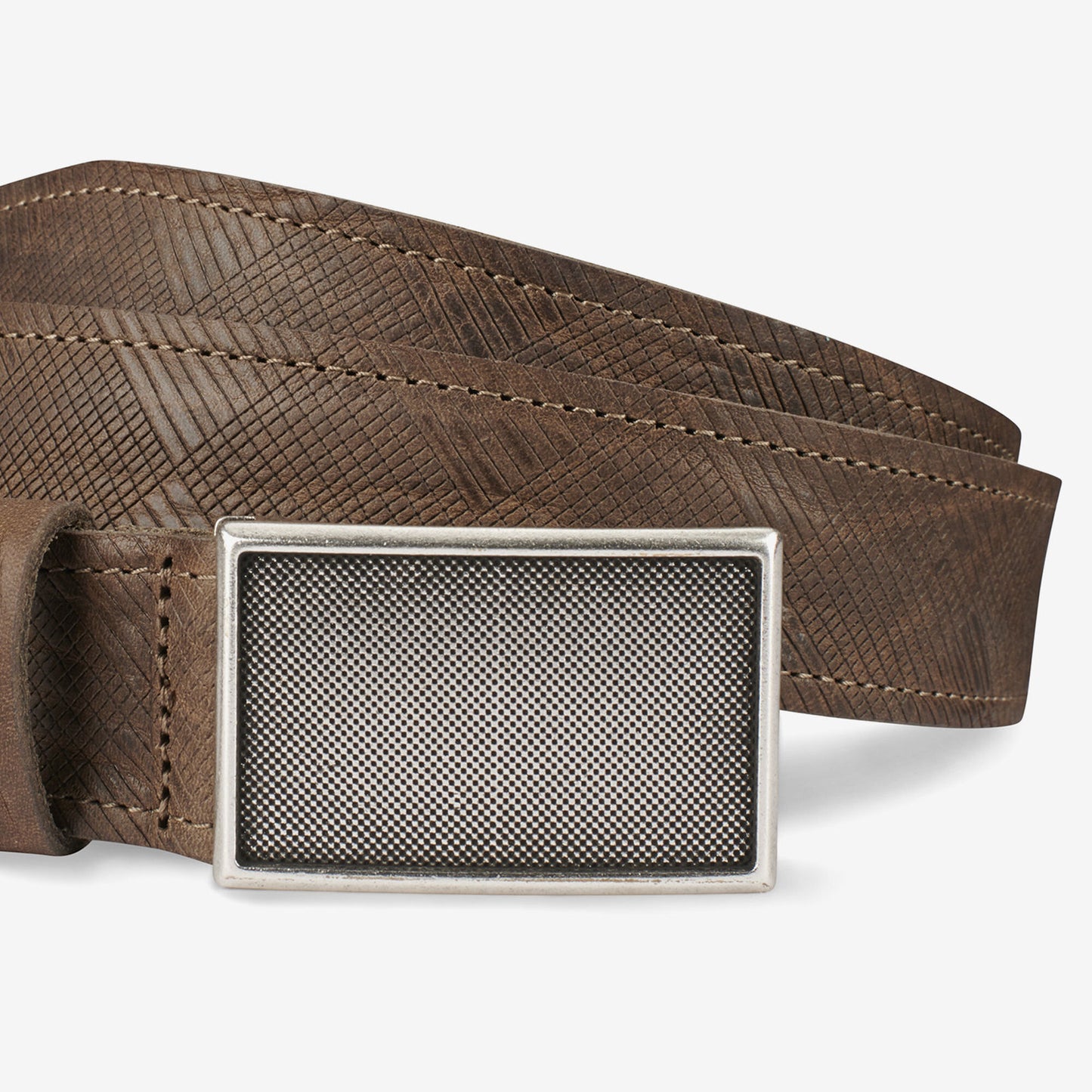 Laser Plaid Belt - Taupe