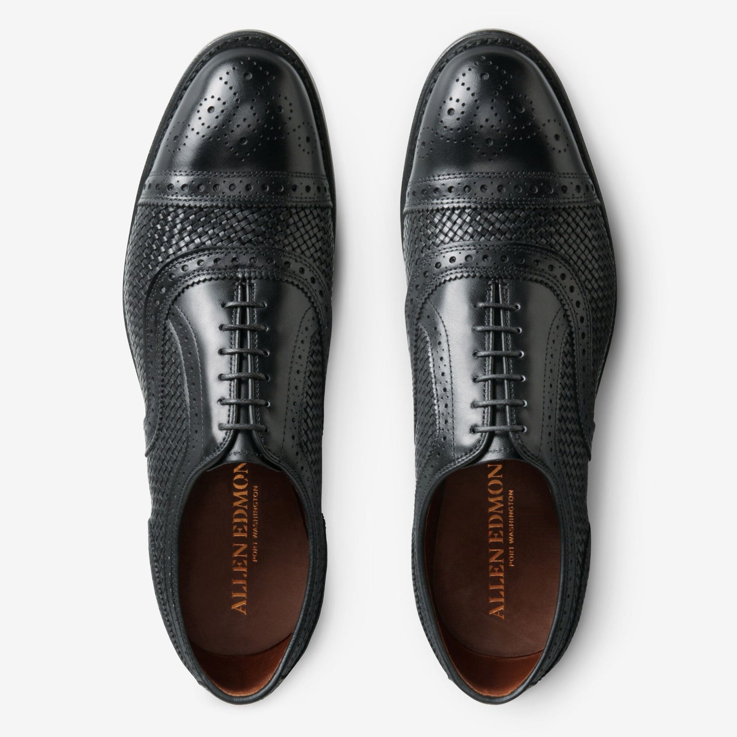 Strand Weave Cap-Toe Oxford - Black