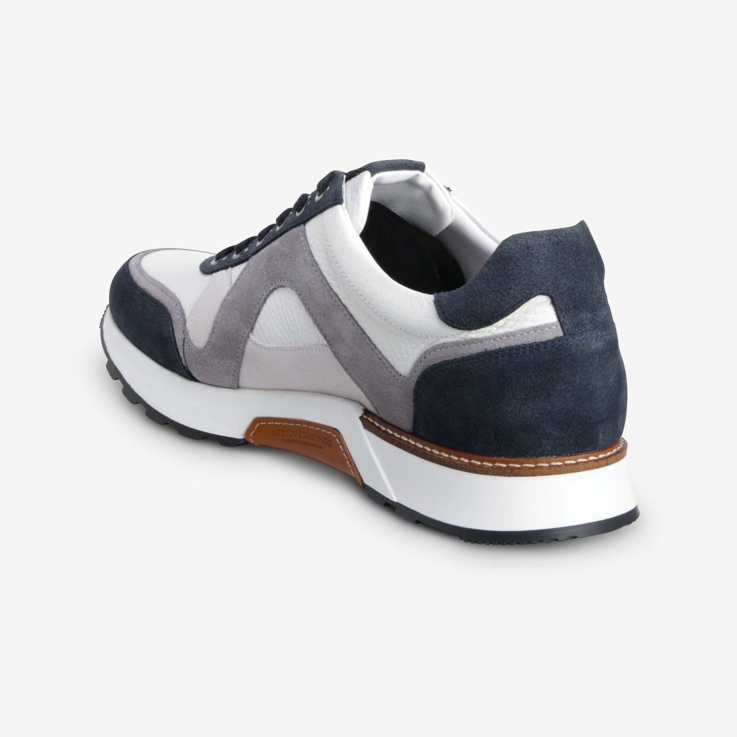 A-Trainer Lace-Up Sneaker - Navy Suede/White Leather