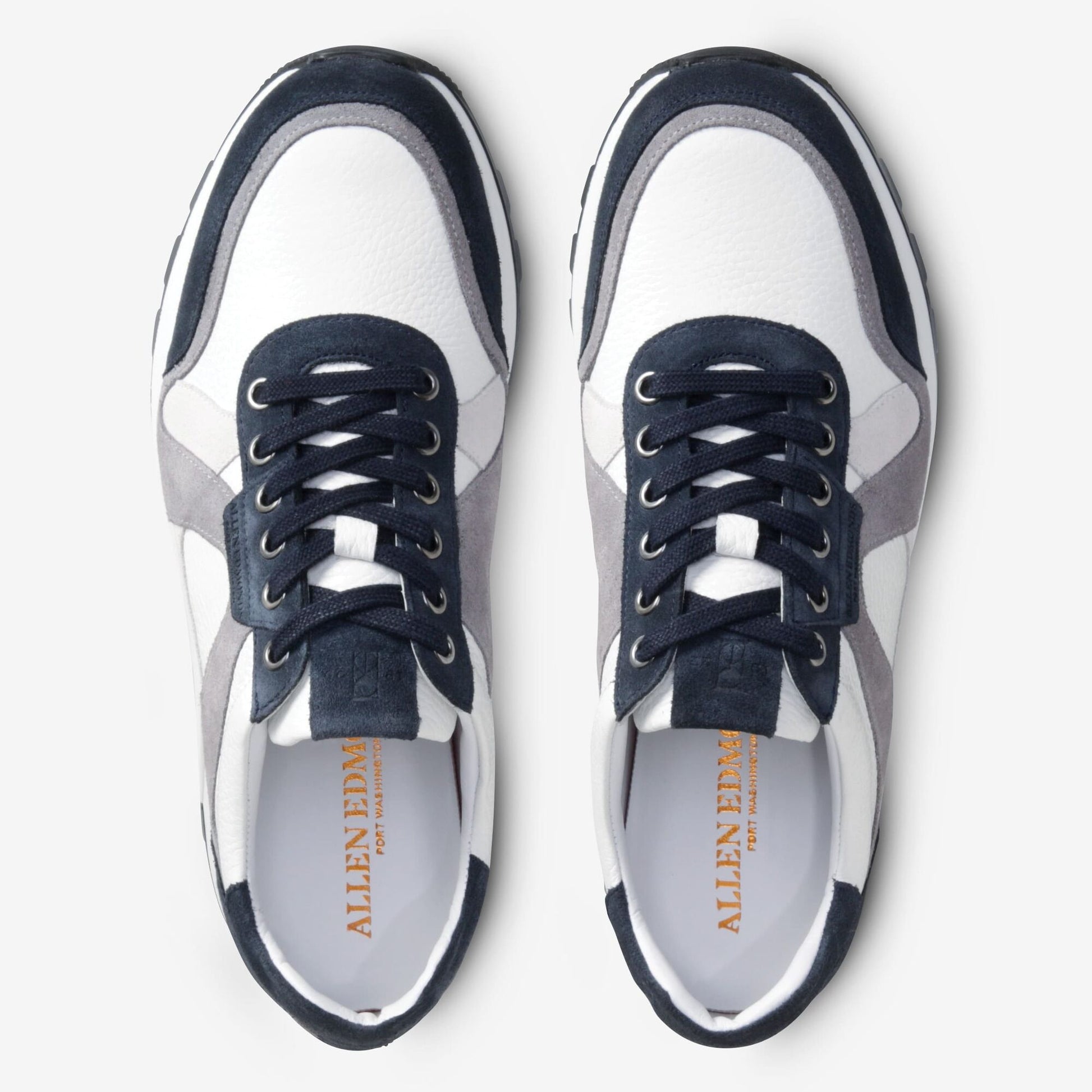 A-Trainer Lace-Up Sneaker - Navy Suede/White Leather