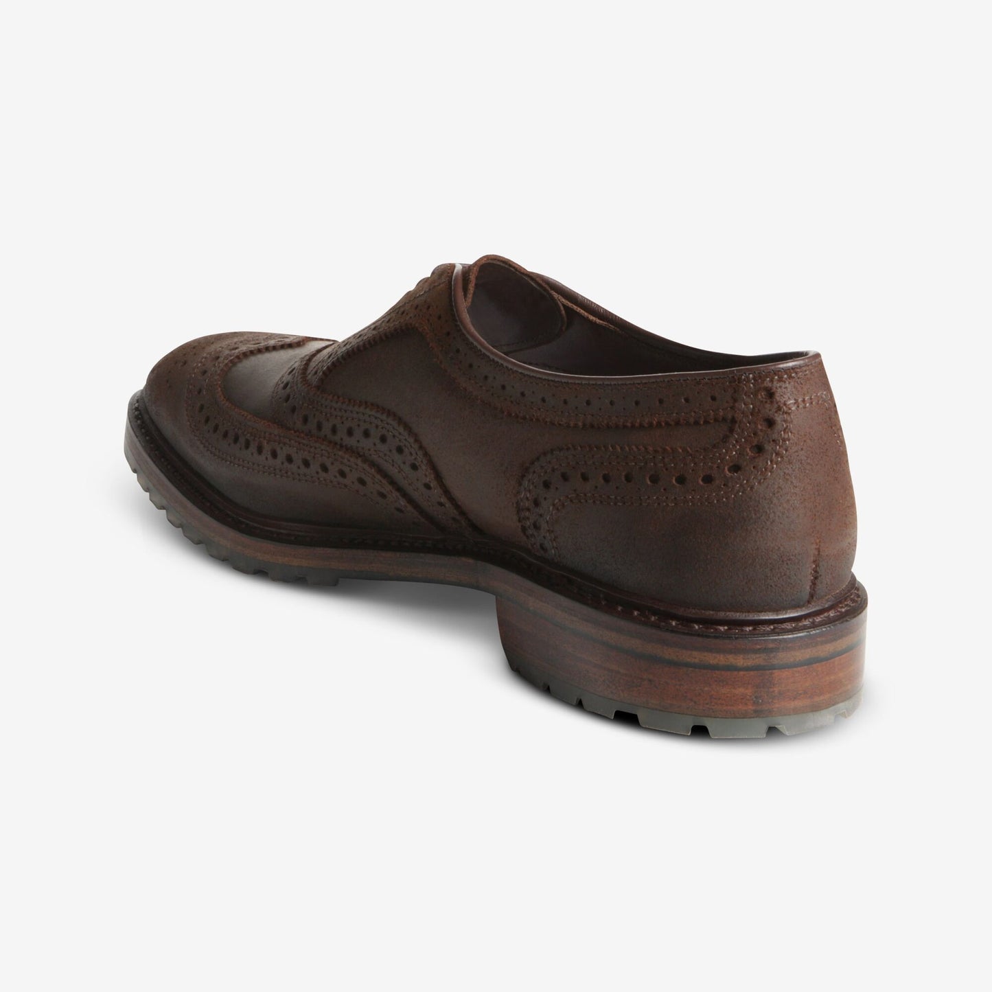 McTavish Oxford Wingtip Waxed Suede Dress Shoe - Brown Waxed Suede