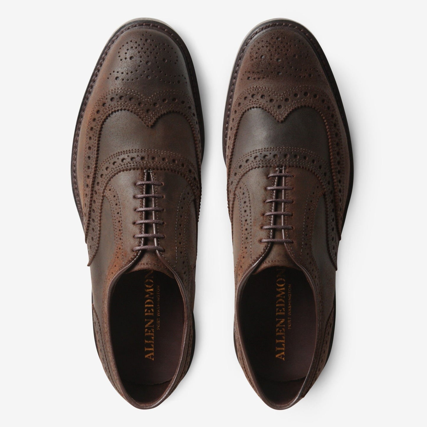 McTavish Oxford Wingtip Waxed Suede Dress Shoe - Brown Waxed Suede