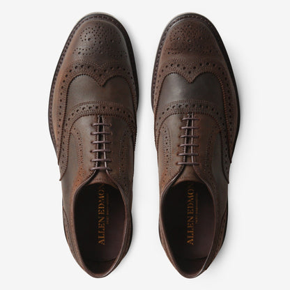McTavish Oxford Wingtip Waxed Suede Dress Shoe - Brown Waxed Suede