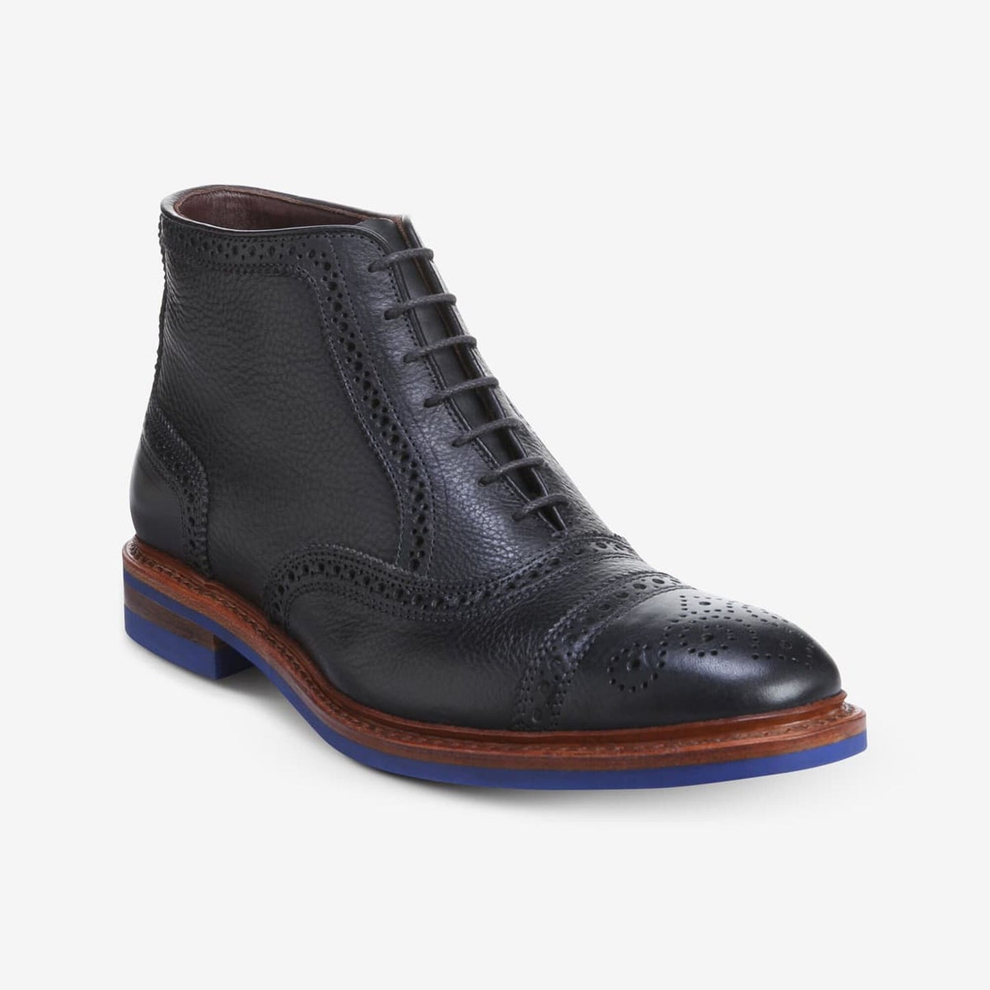 Hamilton Cap-Toe Oxford Dress Boot - Black Tumbled with Blue Sole