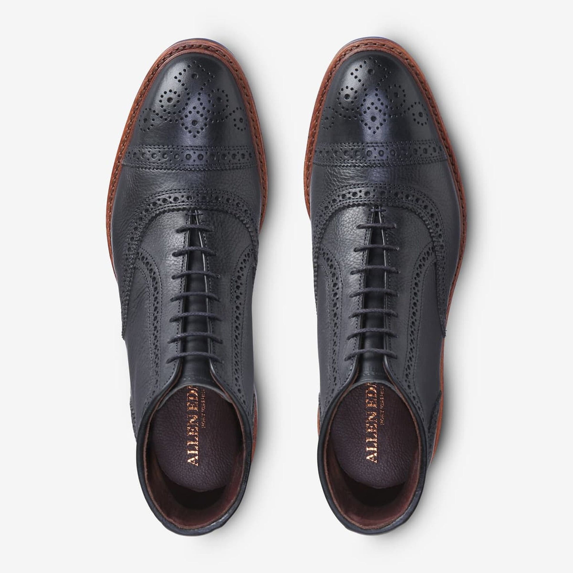 Hamilton Cap-Toe Oxford Dress Boot - Black Tumbled with Blue Sole