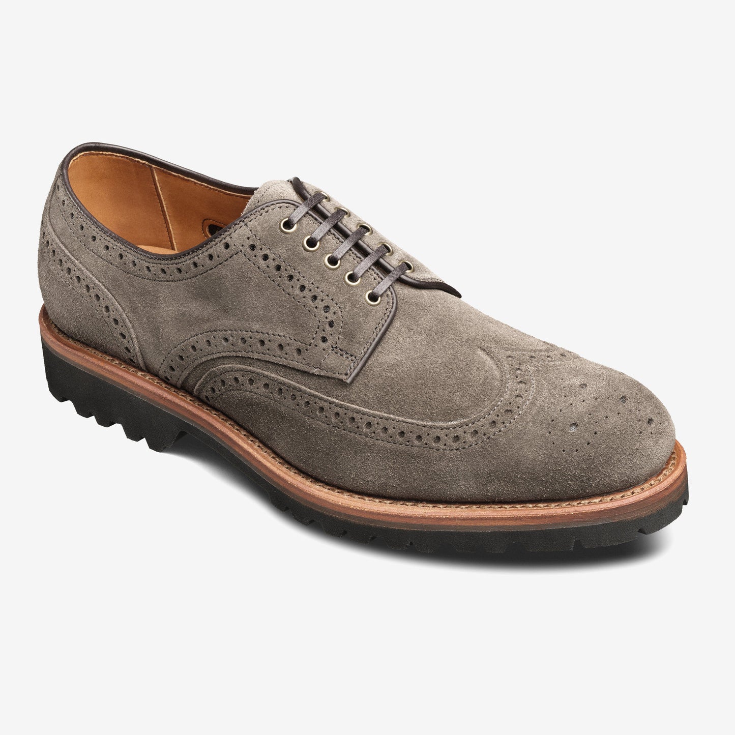 Tate Suede Wingtip Shoe - Taupe