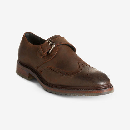 Joseph Abboud - Louisburg Waxed Suede Single Monk Strap - Brown Waxed Suede