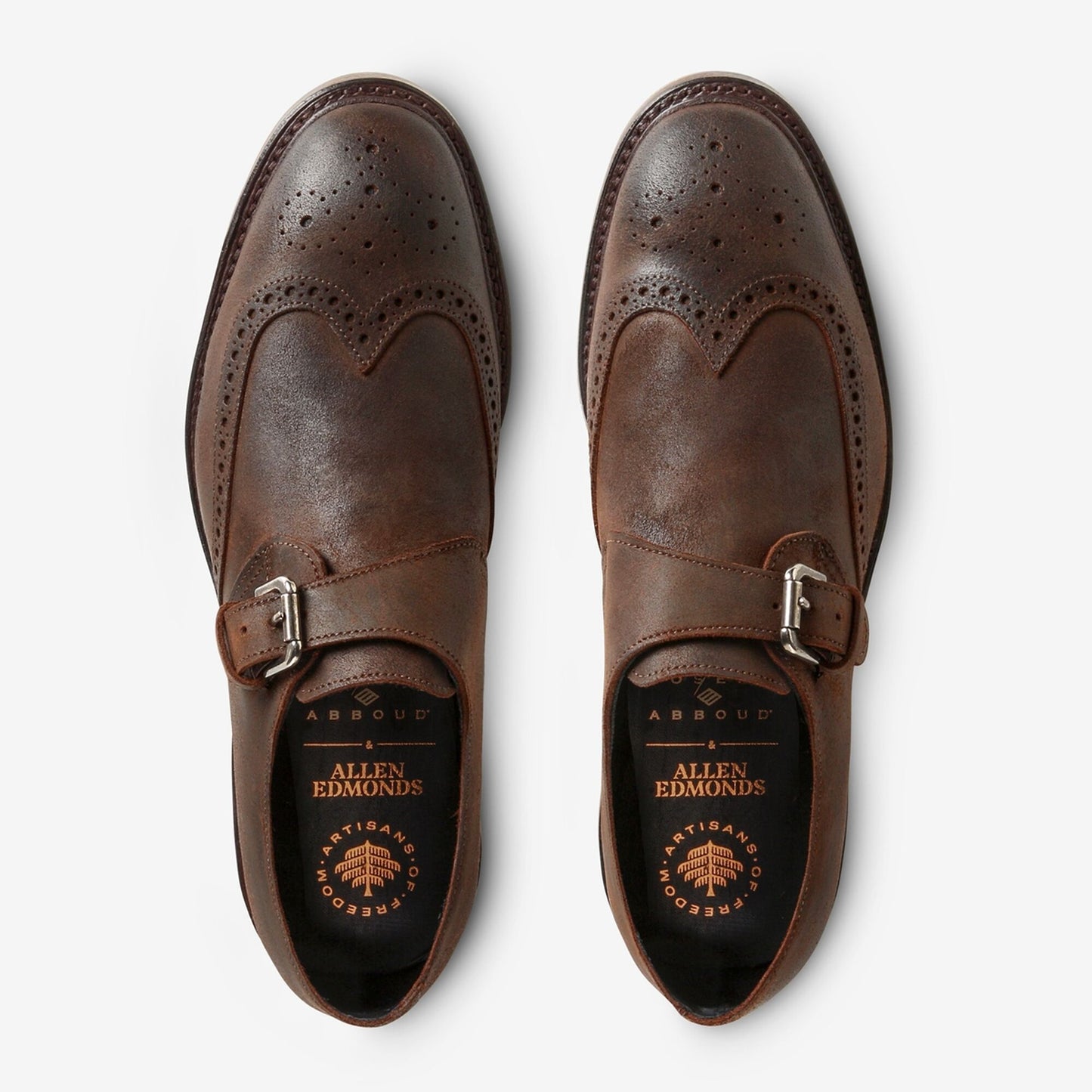Joseph Abboud - Louisburg Waxed Suede Single Monk Strap - Brown Waxed Suede