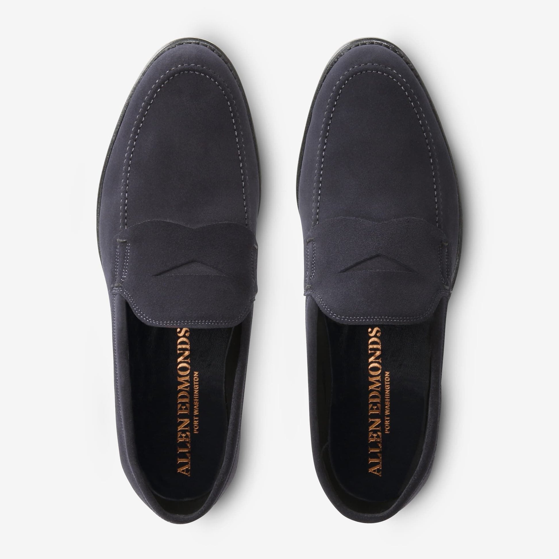 Wooster Street Suede Penny Loafer - Dark Navy