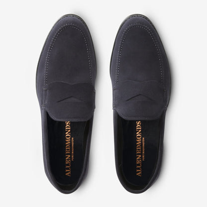 Wooster Street Suede Penny Loafer - Dark Navy