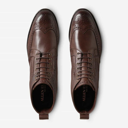 Dalton Weatherproof Wingtip Dress Boots with Dainite Rubber Sole - Brown